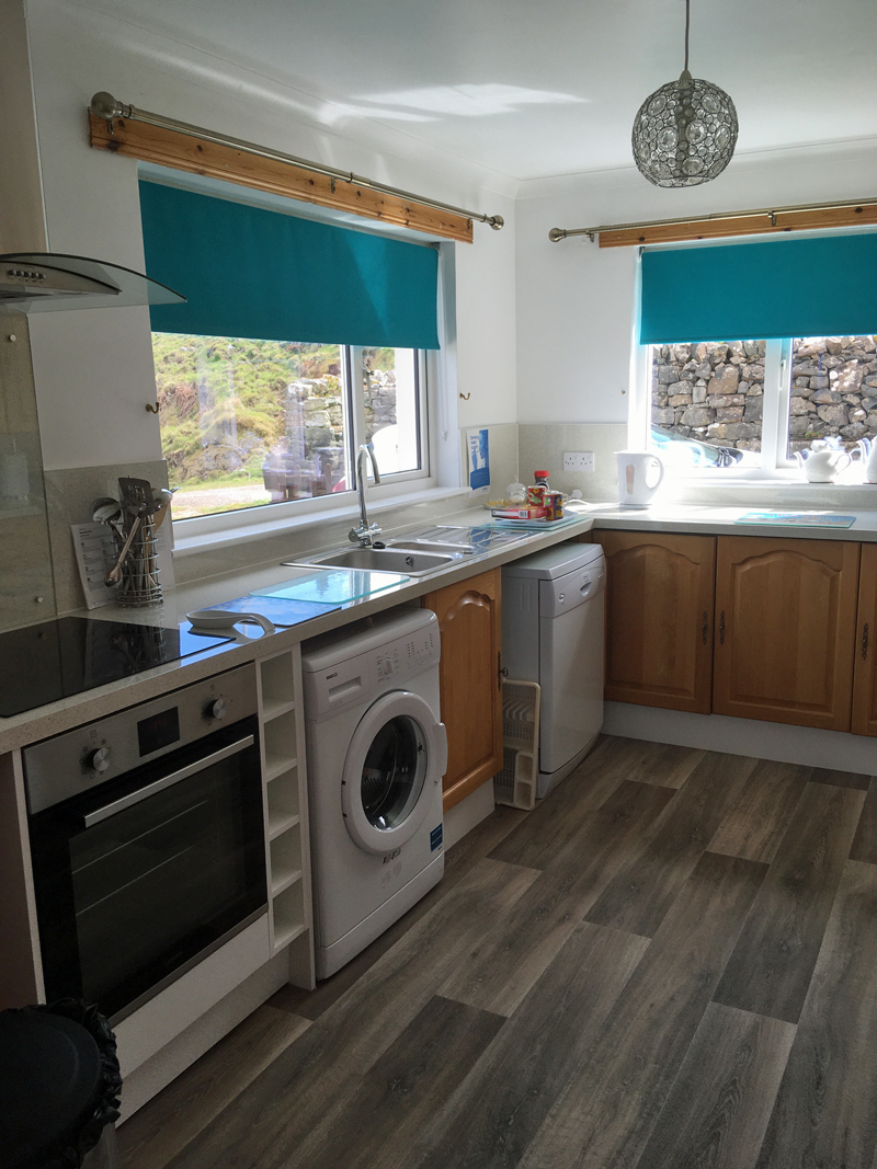 Kitchen at Air an Oir holiday house for adults only in Ardnamurchan Scotland
