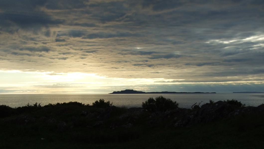 Isle of Muck Sunset from Air an Oir